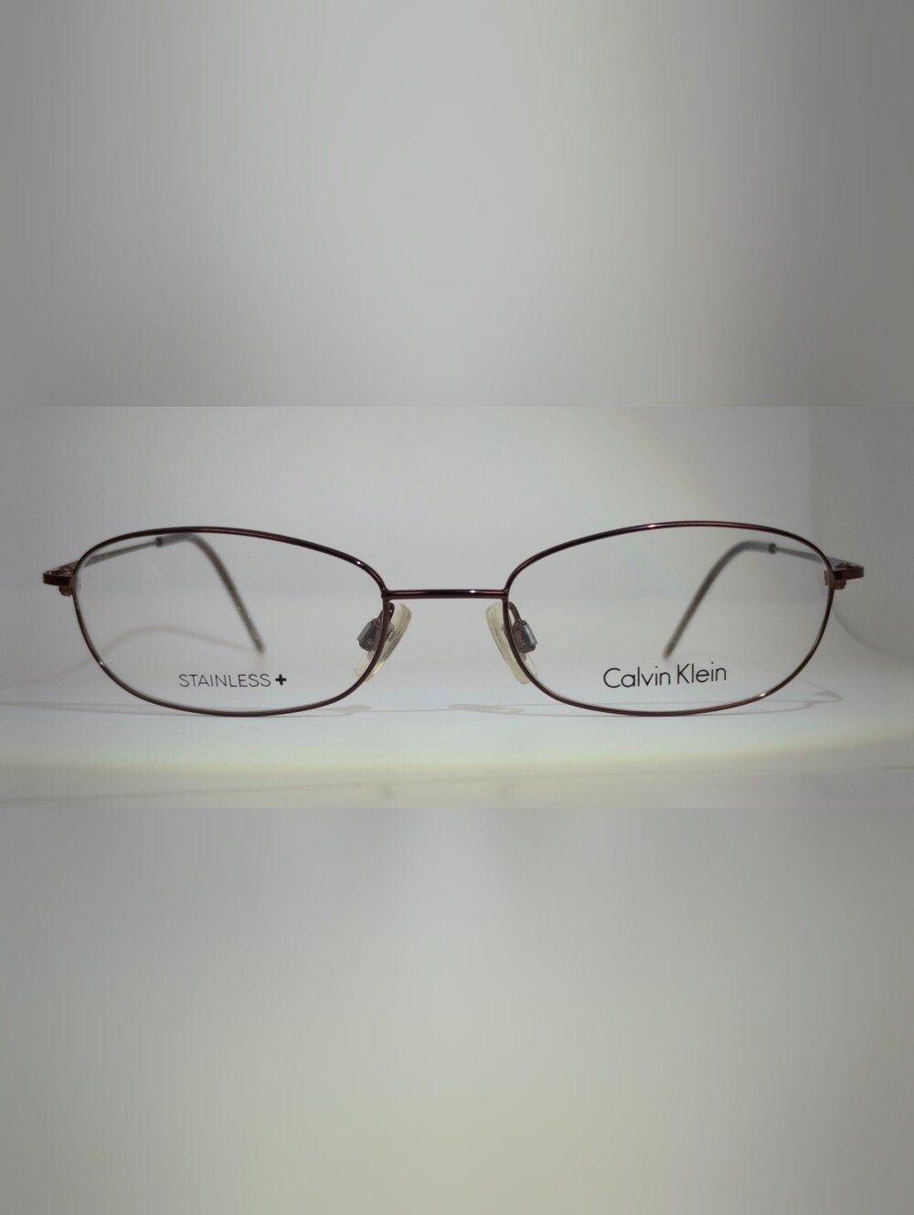 Calvin Klein CK 426.  Slim Brown Stainless Steel Eyeglass Frames.
